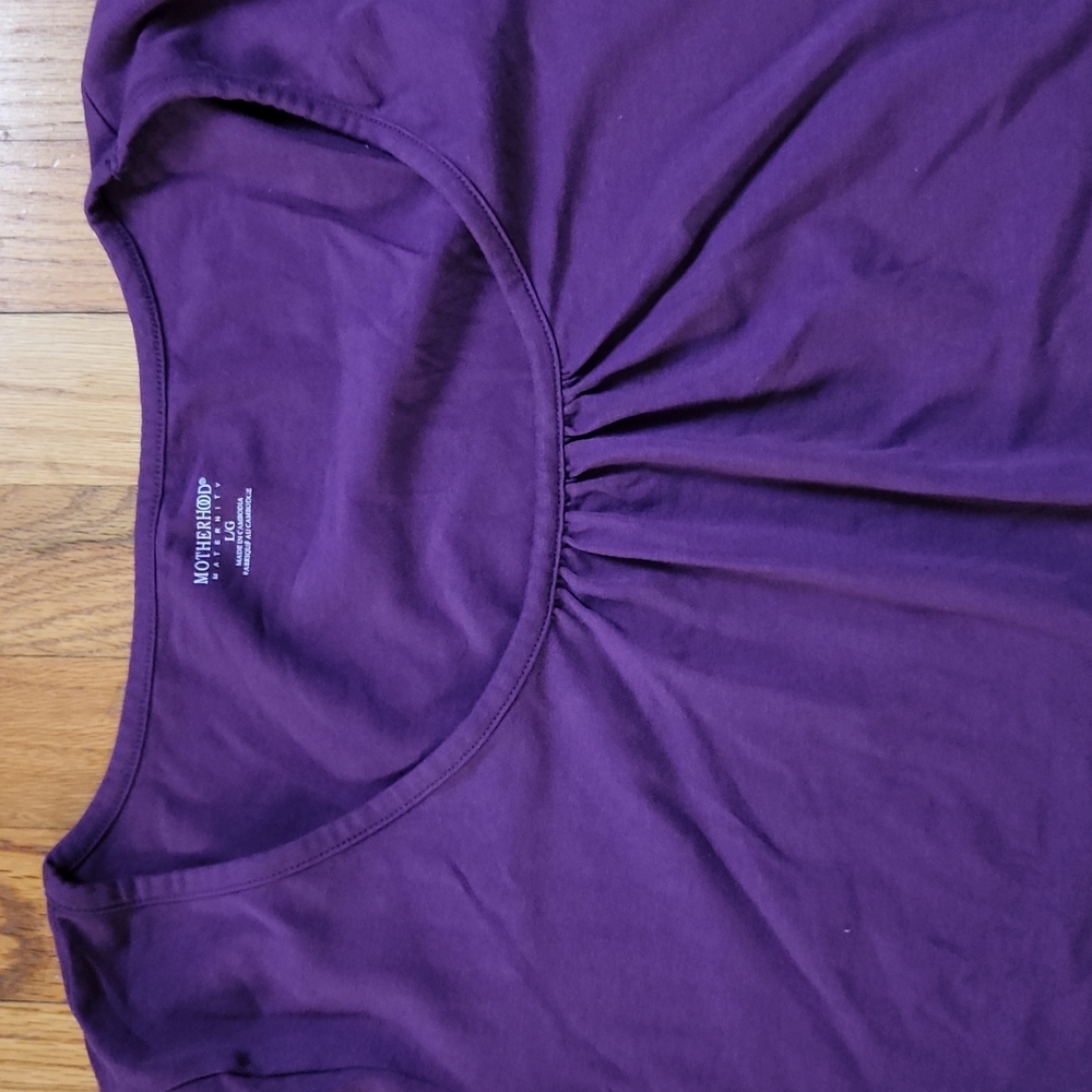 Motherhood Maternity large short sleeved tees- striped & purple - Picture 3 of 5